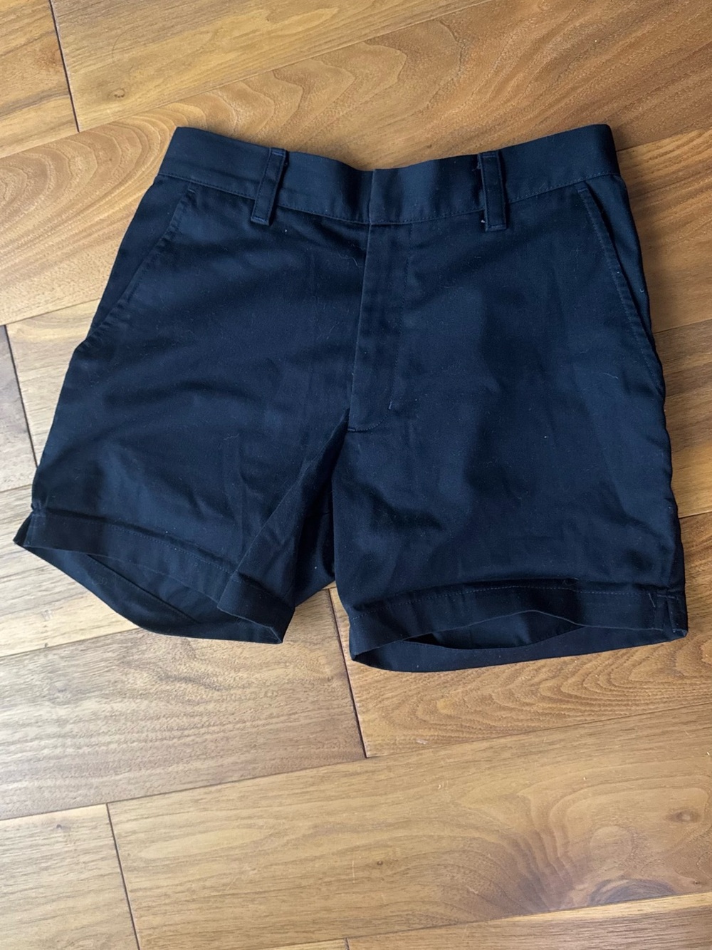 American Apparel Black High-Waist Tailored Shorts/ Navy - Picture 3 of 5